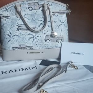 L. NWT Brahmin Ivory Copa Cabana Duxbury Satchel